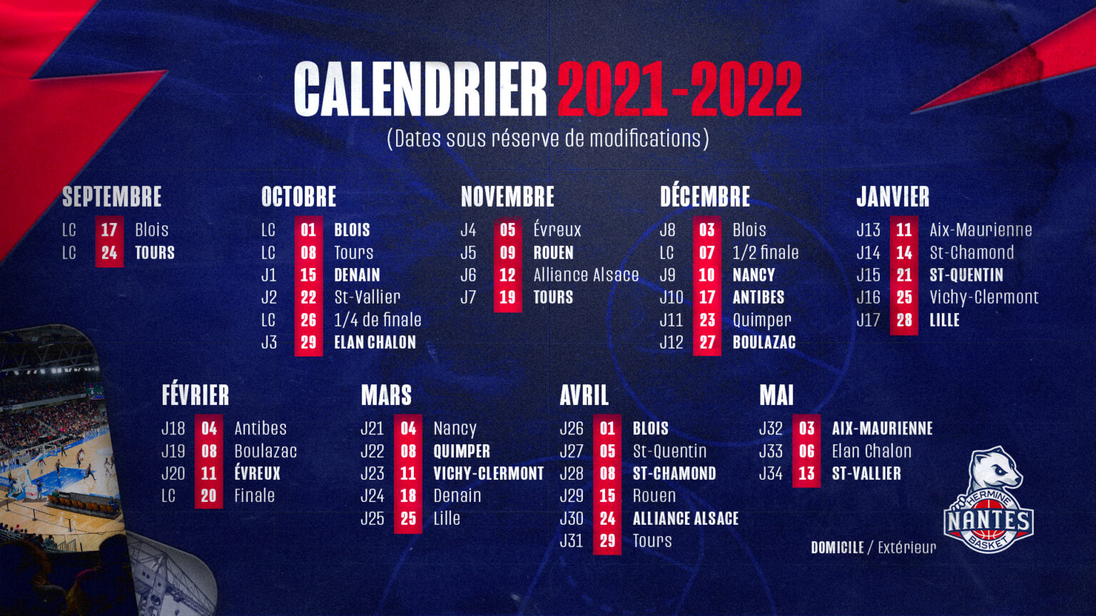 National Le Calendrier Complet De La Saison 2021 2022 Sport Tours